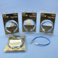 5 Leviton Blue Cat 5 1-Ft Ethernet LAN Patch Cords Network Cables Cat5 52454-1R