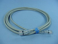 Leviton Gray Cat 5e 7 Ft Ethernet LAN Patch Cord Network Cable Booted Cat5e 5D460-7S