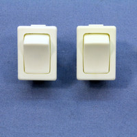 2 Leviton White Snap-In Mini Rocker Panel Switches ON/OFF 10A 125V Single Pole/Throw SPST Micro MR002