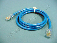 Leviton Blue Cat 5 3Ft Ethernet LAN Patch Cord Network Cable Cat5 8P8C 52455-3BL