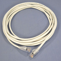 Leviton White Cat 5e 15Ft Ethernet LAN Patch Cord Network Cable Booted Cat5e 5D460-15W