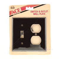 Toggle Switch Wallplate Duplex Receptacle Outlet Cover 2-Gang Switchplate Brown 2138B Ace