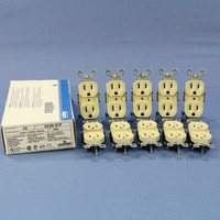 10 Leviton RESIDENTIAL Ivory Duplex Receptacle Outlets NEMA 5-15R 15A 125V 5248-I