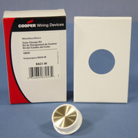 Cooper White Architectural Dimmer Color Change Kit w/ Gold Knob Insert RAC1-W