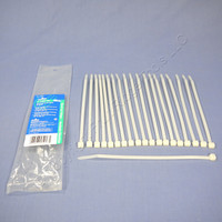 20 Leviton White Organizing Fastening Plastic 8" Cable Zip Wire Ties Nylon 12540