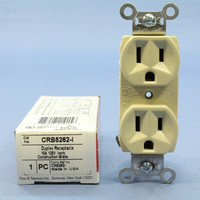 Pass and Seymour Ivory Construction Grade Straight Blade Duplex Outlet Receptacle NEMA 5-15R 15A 125V CRB5262-I