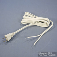 Leviton White 18/2 AWG 6-Foot 6' Wire 10A 125V P7136-TAI