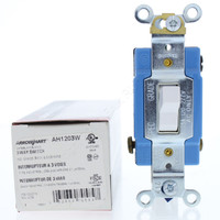 New Cooper White INDUSTRIAL Grade 3-Way Toggle Wall Light Switch Control 15A 120/277VAC AH1203W