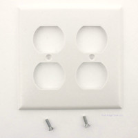 Ace White RESIDENTIAL Grade Standard Size 2-Gang Duplex Receptacle Wallplate Outlet Thermoset Plastic Cover 31597 2150W