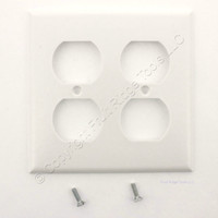 Ace White RESIDENTIAL Grade Standard Size 2-Gang Duplex Receptacle Wallplate Outlet Thermoset Plastic Cover 31597 2150W