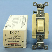 Arrow Hart Ivory Specification Grade Toggle Wall Light Switch 15A 120/277V 3-Way 1893I