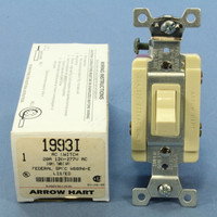 Arrow Hart Ivory Specification Grade Toggle Wall Light Switch 20A 120/277V 3-Way 1993I