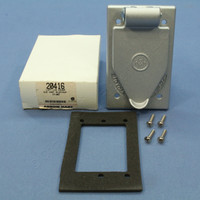 Arrow Hart Gray Die Cast Aluminum Lift Lid Wet Location Receptacle Wall Plate Outlet Cover for Power-Lock 20416