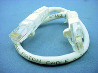 Leviton White Cat 5 1' Ethernet LAN Patch Cord 1 Ft Network Cable Booted 47620-1W