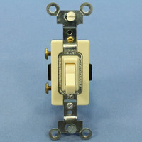 Arrow Hart Ivory 15A 120-277V AC Single Pole ON/OFF Space Saver Commercial Toggle Switch CSGS115I