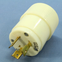 Vintage Bryant White Nylon Turn Twist Locking Plug NEMA L12-20P 20A 480V 3� Bulk 71220NP