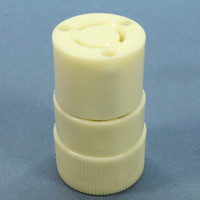 Bryant White Non-NEMA Twist Turn Locking Plug Connector Industrial Grade Nylon 10/15A 125/250V 7565NC