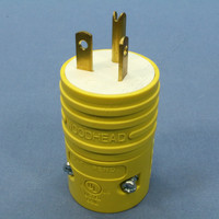 Daniel Woodhead Yellow Rubberized Nylon Connector Rubberized Nylon Plug NEMA 5-20P 20A 125V 5366-RB
