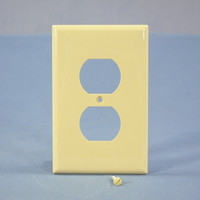 Cooper Ivory Mid-Size 1-Gang Unbreakable Receptacle Nylon Wallplate Outlet Cover PJ8V