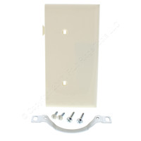 Pass & Seymour Semi-Jumbo Light Almond Sectional End Blank Face Unbreakable Wallplate Nylon Cover Strap Mount PJSE14-LA