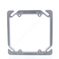 Pass & Seymour Gray Thermoplastic M100 Slater Raised 3/8" 2-Gang Device Cover for 4" Square Box RC-2-GY