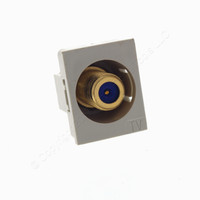 Pass Seymour Light Almond Recessed Self Terminal Stamped TV Coxial F-Connector Stamped TV  for External Video RFCEXT-LA