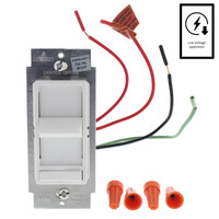 Leviton White LIGHTED 3-Way Single Pole Slide Dimmer Switch Preset 600W Incandescent 600VA Magnetic Low Voltage 6618-PLW