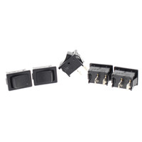 5 Leviton Black Snap-In Mini Rocker Panel Switches ON/OFF 10A 125V Single Pole/Throw SPST Micro MR002