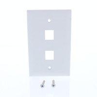 Pass & Seymour TrademasterKeystone White 2-Port DataCom Wallplate Cover KTPD2-W