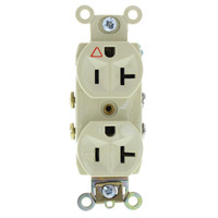 Pass & Seymour Ivory Spec Grade ISOLATED GROUND Straight Blade Power Outlet Receptacle NEMA 5-20R 20A 125V Bulk IG6300-I