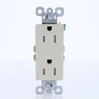 Pass & Seymour Light Almond Tamper Resistant Decorator Straight Blade Receptacle Outlets NEMA 5-15R 15A 125V 885-TRLACC8