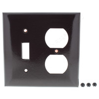 Pass and Seymour Brown Thermoset Plastic 2-Gang Wallplate Switch Duplex Receptacle Cover SP18