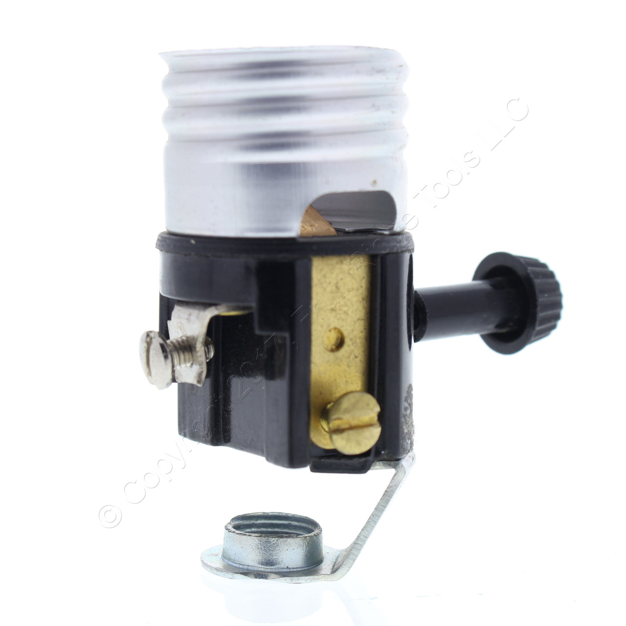 Leviton C20-07090-0PG 2-Circuit 3-Way Socket Lamp Holder Brass Incandescent Medium 250 W 