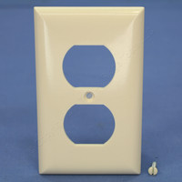 Pass and Seymour Light Almond Standard Size 1-Gang Outlet Plastic Cover Duplex Receptacle Thermoset Wallplate SP8-LA