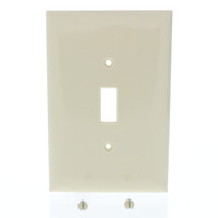 Pass and Seymour Ivory Jumbo 1-Gang Toggle Switch Smooth Plastic Wallplate Thermoset Cover Oversize SPO1-I