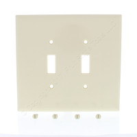 Pass & Seymour Ivory Jumbo Thermoset 2-Gang Toggle Switch Cover Plastic Wallplate SPO2-I