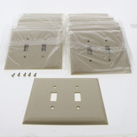 20 Pass & Seymour Ivory Jumbo Thermoset 2-Gang Toggle Switch Cover Urea Plastic Wallplates SPO2-IU