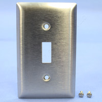 Pass and Seymour Type 302/304 NON-MAGNETIC Stainless Steel 1-Gang Toggle Switch Cover Wallplate Smooth Metal SS1