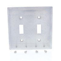 Pass and Seymour NON-MAGNETIC Type 302 Stainless Steel 2-Gang Toggle Switch Cover LINED Wallplate Switchplate SS2