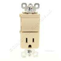 Pass and Seymour Ivory Decorator Rocker Light Switch Straight Blade Receptacle Power Outlet 5-15R 15A 125V Bulk TM818-I