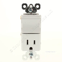 Pass and Seymour White Decorator Rocker Wall Light Switch Straight Blade Receptacle Power Outlet 5-15R 15A 125V TM818-W