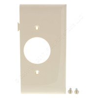 Pass & Seymour Semi-Jumbo Light Almond Sectional End Single Receptacle Outlet Unbreakable Wallplate Nylon Cover PJSE7-LA