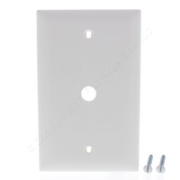 Pass & Seymour Trademaster White 1-Gang Telephone Cable 13/32" Hole Unbreakable Wallplate Nylon Cover TP11-W