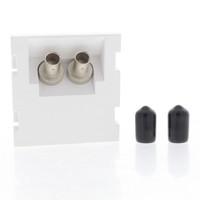 Leviton MOS Insert Duplex ST Fiber Adapter Zirconia Ceramic Sleeve 45° Exit White