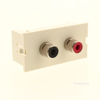 Wiremold 1-Unit Ivory Dual 2-Port RCA Audio Video Jack Insert Solder 2A-2RCA-S