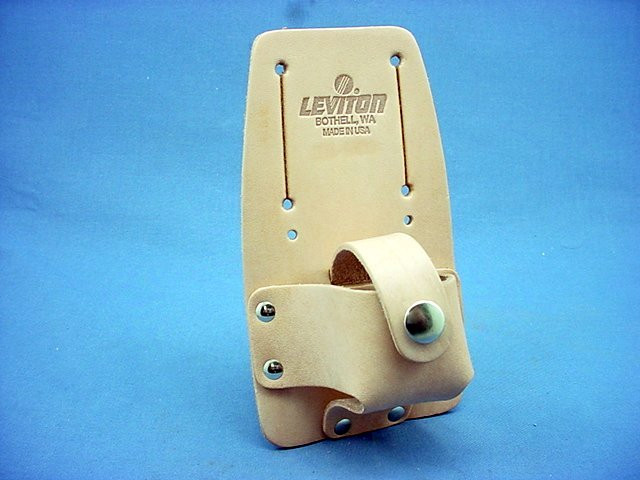 🏠 🔌 Leviton Leather Belt Holster For Tone Test Set w/ Snap Closure Strap  49560-LCC - In Stock - Fruit Ridge Tools