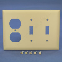 P&S Trademaster Ivory 3-Gang Duplex Outlet Switch Combination Nylon Cover TP28-I