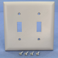 P&S Trademaster Gray 2-Gang Toggle Switch Unbreakable Wallplate Cover TP2-GRY