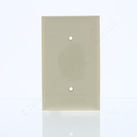 P&S Trademaster Ivory 1G UNBREAKABLE Blank Strap Mount Lined Wallplate TP14-I