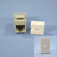 Gray Cat 6 Snap-In Modular Data Jack 110 Style 8-Position RJ45 PLUS Wallplate